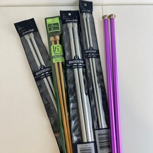 Lot of 5 Various Size Knitting Needles   9  10.5  11  7  15